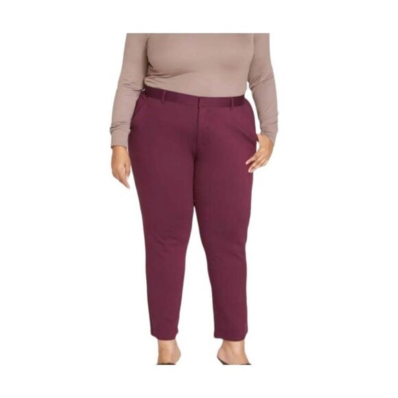 Universal Standard Purple Plum Cigarette Pants Dressy Classy Career Office sz S